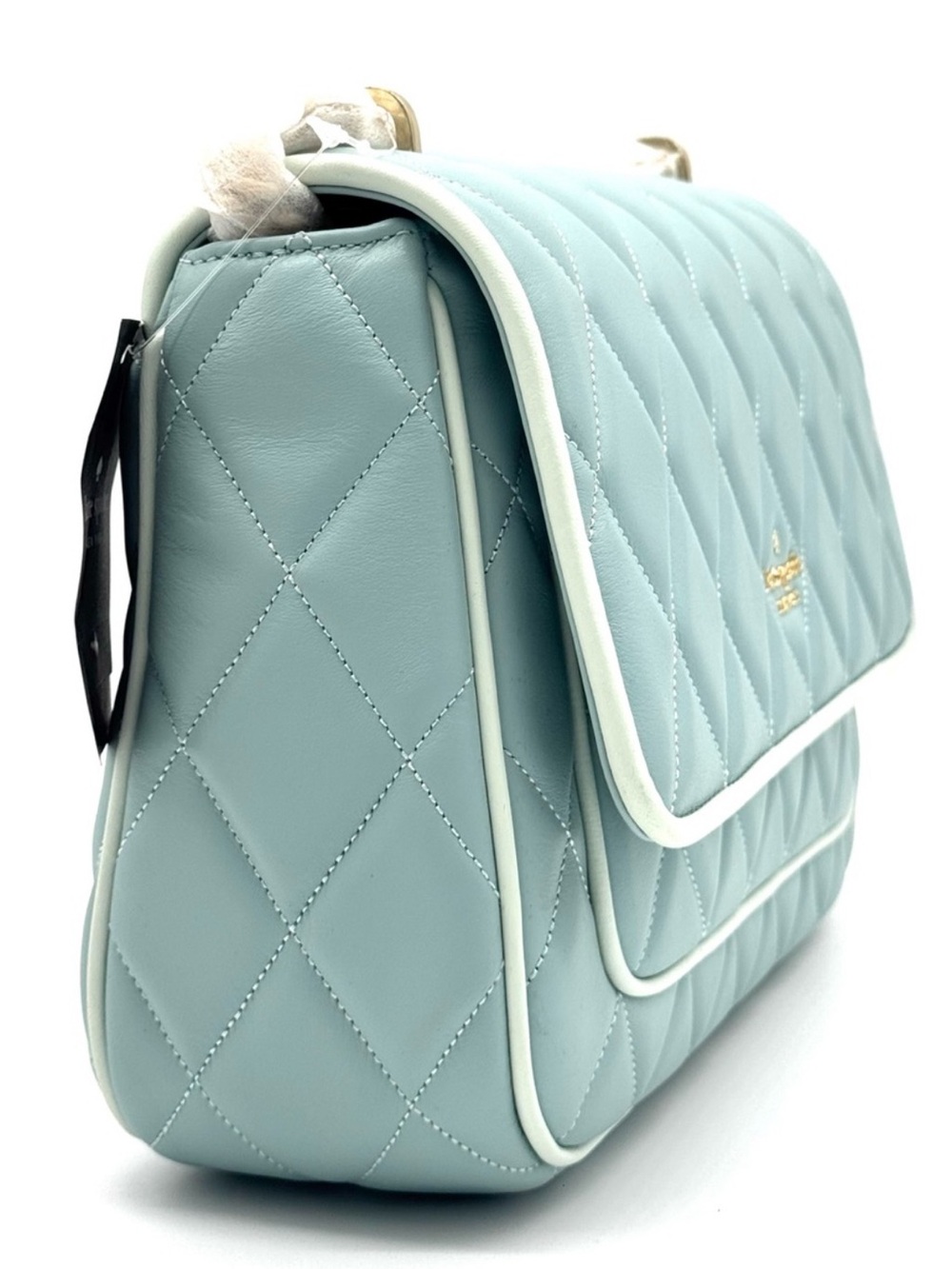 Kate Spade Colorblock Carey Quilted Leather Flap Shoulder Bag Wild Sage - Picture 3 of 9